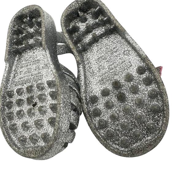 Mini Melissa Silver Sparkle Sandals Toddler Size 7 - Picture 4 of 4
